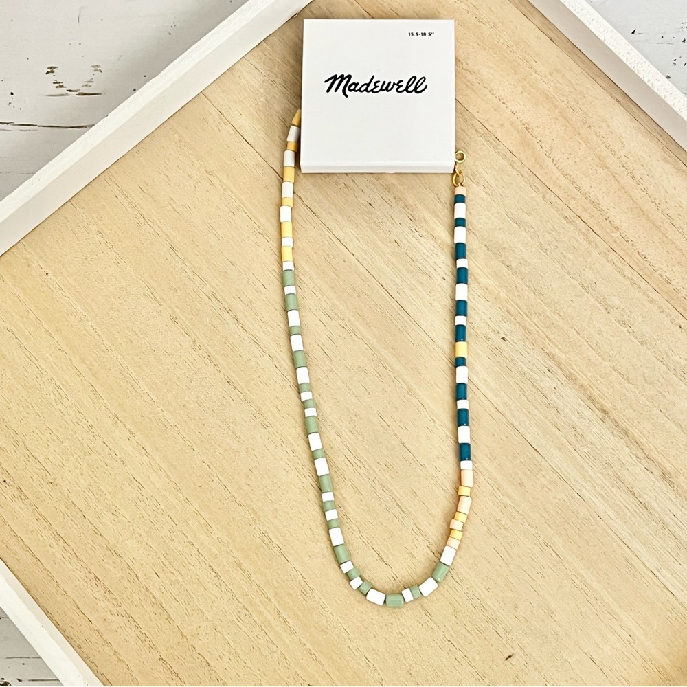 Madewell multicolored enamel beaded necklace - new